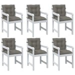 vidaXL Coussins de chaise à dossier bas lot de 6 gris foncé mélangé