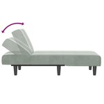 vidaXL Chaise longue gris clair velours