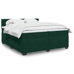 vidaXL Sommier à lattes de lit et matelas Vert foncé 200x200cm Velours
