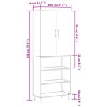 vidaXL Buffet haut Sonoma gris 69 5x34x180 cm Bois d'ingénierie
