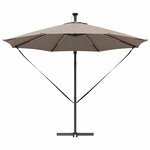 vidaXL Parasol banane à mât déporté Taupe 294 x 294 x 248 cm