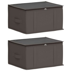 vidaXL Boîte de rangement avec fenêtre transparente 2 pc Tissu intissé