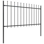 vidaXL Clôture de jardin avec dessus en lance Acier 10 2 x 1 m Noir