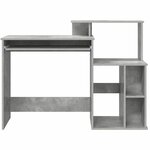vidaXL Bureau avec Rangement Gris béton 120.5 x 44 x 88.5 cm