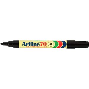 Marqueur '70' Permanent Indélébile Corps Alu Pointe Conique 1,5 mm Noir x 12 ARTLINE