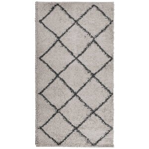 vidaXL Tapis shaggy à poils longs moderne beige anthracite 60x110 cm