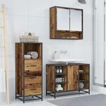 vidaXL Ensemble de mobilier de salle de bain 3 Pièces Bois ancien