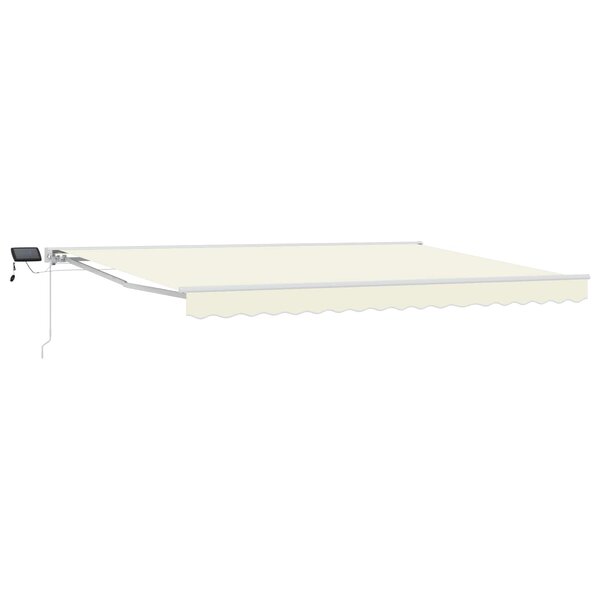 vidaXL Cadre de store manuel avec LEDs Crème et Blanc 4 × 3 5 m