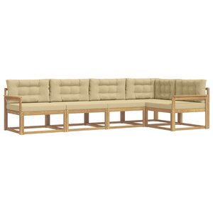 vidaXL Ensemble de canapés d'extérieur 4 pc Blanc et Beige Polyester