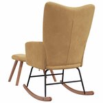 vidaXL Chaise à bascule avec repose-pied Marron Velours