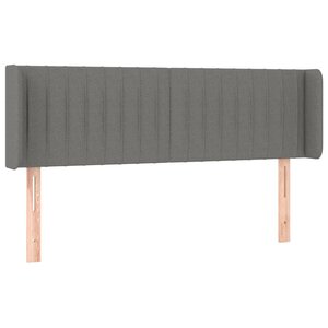 vidaXL Tête de lit avec oreilles Gris foncé 147x16x78/88 cm Tissu