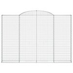 vidaXL Paniers à gabions arqués 2 Pièces 300x30x200/220 cm fer galvanisé