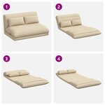 vidaXL Fauteuil de sol ajustable Crème Tissu