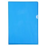 Sachet De 10 Pochettes Coin Pvc Lisse Haute Résistance 13/100e - A4 - Bleu - X 10 - Exacompta