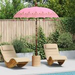 vidaXL Parasol balinais Rose (180-190) x 260 cm Coton et bois massif