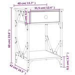 vidaXL Tables de chevet 2Pièces chêne sonoma 40x42x60cm bois d'ingénierie