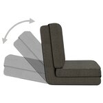 vidaXL Chaise pliable de sol Gris foncé Tissu