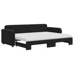 vidaXL Lit de jour avec lit gigogne et matelas noir 80x200 cm velours
