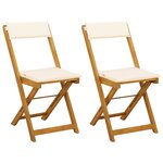 vidaXL Chaises de bistrot d'extérieur 2 pc Crème blanc