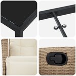 vidaXL Ensemble de Salle à Manger de Jardin de 3 Pièces Beige en Rattan Poly