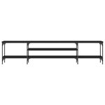 vidaXL Meuble TV noir 201x35x45 cm bois d'ingénierie et fer