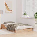 vidaXL Cadre de lit surélevé Marron 75 x 190 cm Bois massif en pin
