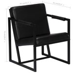 vidaXL Fauteuil noir cuir véritable