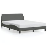 vidaXL Cadre de lit sans matelas gris foncé 140x190 cm tissu