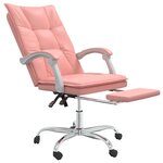 vidaXL Fauteuil inclinable de bureau Rose Similicuir