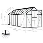 vidaXL Serre avec cadre de base Anthracite Aluminium 9 31 m²