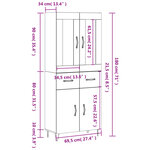 vidaXL Buffet haut Chêne sonoma 69 5x34x180 cm Bois d'ingénierie