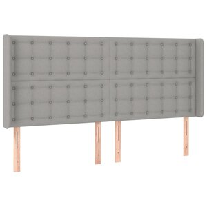 vidaXL Tête de lit avec oreilles Gris clair 183x16x118/128 cm Tissu