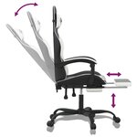 vidaXL Chaise de jeu avec repose-pied Noir et blanc Similicuir