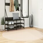 vidaXL Tapis HUARTE à poils courts doux et lavable beige Ø 160 cm