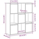 vidaXL Bibliothèque chêne artisanal 89x24x101 5 cm bois d'ingénierie