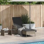 vidaXL Chaise longue avec coussin Gris 157 x 55 x 92cm polyrotin