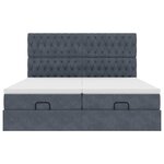 VidaXL Cadre de lit ottoman avec matelas gris foncé 180x200cm velours