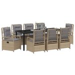 vidaXL Ensemble de salle à manger pour jardin 9 Pièces