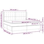 vidaXL Sommier à lattes de lit avec matelas Noir 200x200 cm Tissu