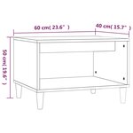 vidaXL Table basse Noir 60x50x40 cm Bois d'ingénierie