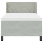 Box Spring VidaXL avec Matelas Gris Clair 100x200 cm Velours