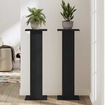 vidaXL Support de Plante 2 Pièces Chêne noir 30 x 30 x 95 cm