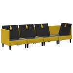 vidaXL Ensemble de meubles pour le salon 4 Pièces Jaune Velours