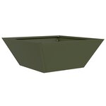 vidaXL Jardinières en acier vert olive   5 pièces  40x40x15 cm
