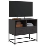 vidaXL Meuble TV noir 68x39x60 5 cm acier