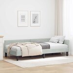 vidaXL Cadre de lit d'angle avec tête de lit Gris clair 90 x 190 cm
