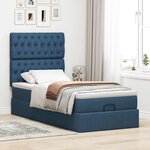 VidaXL Cadre de lit ottoman avec matelas bleu 80x200 cm tissu
