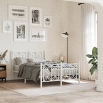 vidaXL Cadre de lit métal sans matelas et pied de lit blanc 120x200 cm