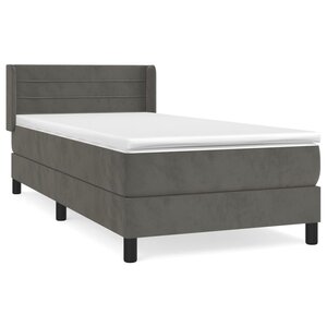 vidaXL Sommier à lattes de lit et matelas Gris foncé 80x200 cm Velours