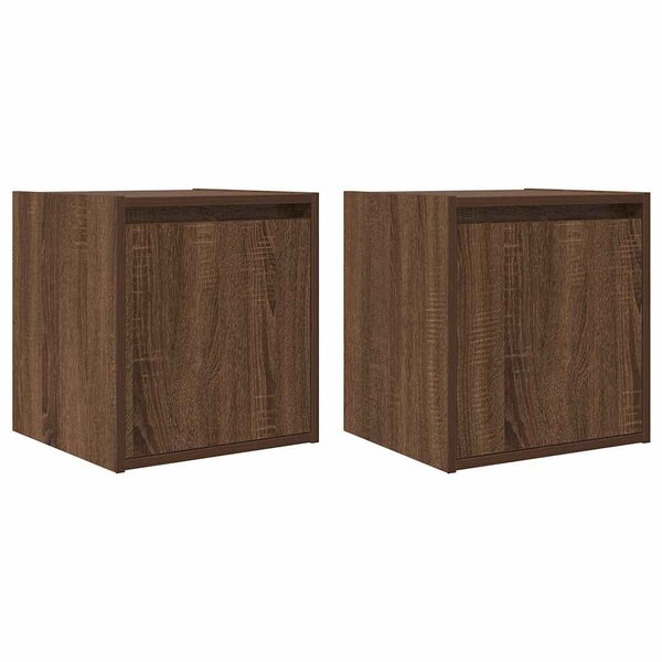 vidaXL Tables de chevet murales 2 Pièces chêne marron 38x34x40 cm